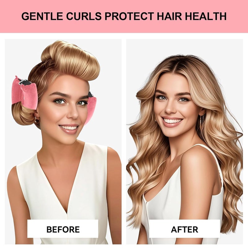 Togayu Heatless Curls Overnight Set - Jumbo Overnight Hair Curlers to Sleep In, Soft Velvet Hair Rollers for Women, No Damage Curls Styling Tools 4pcs - Image 3